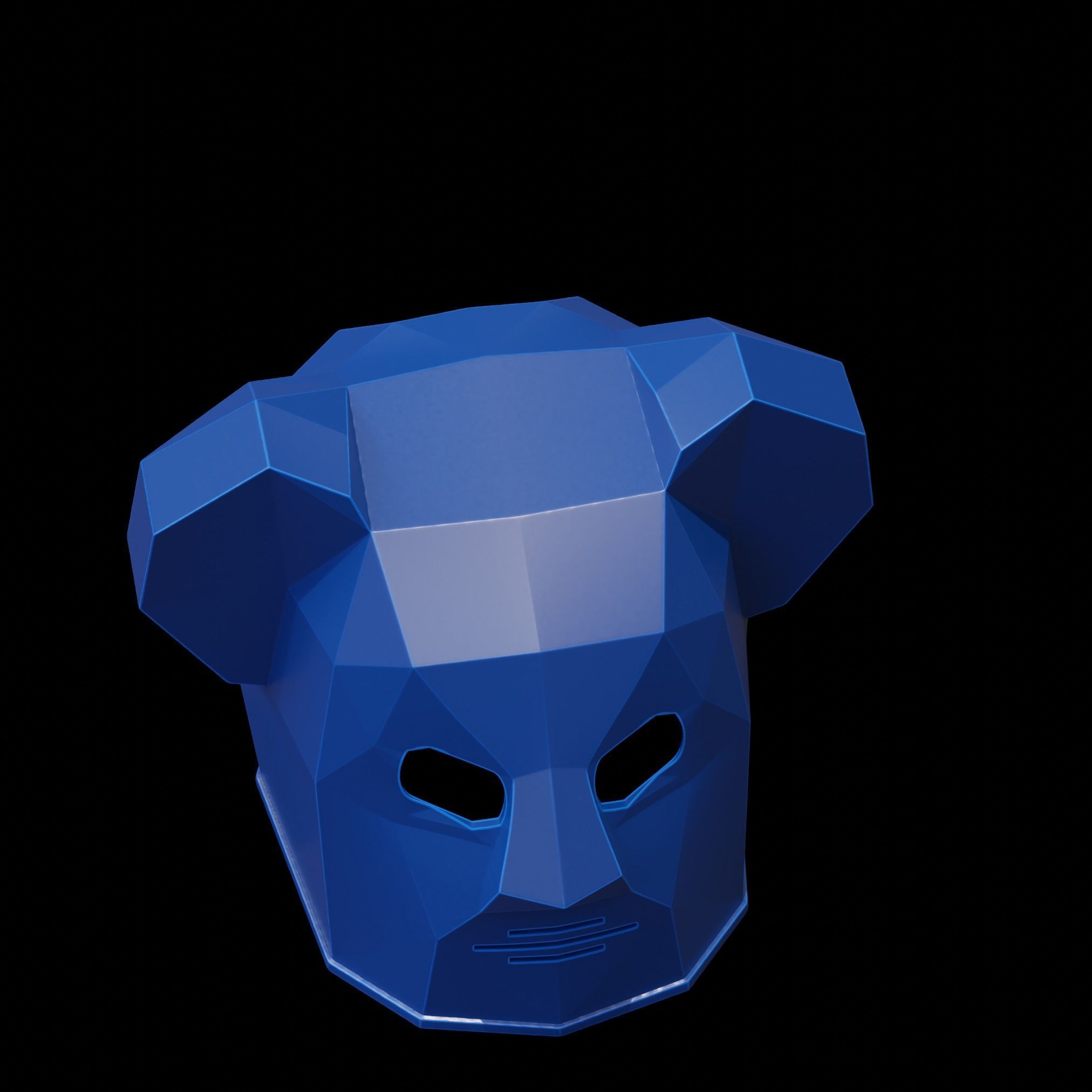 koala mask  helmet stl  file 3D print model_3