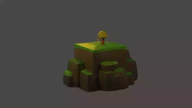 Low Poly Rock Cliff Free low-poly 3D model