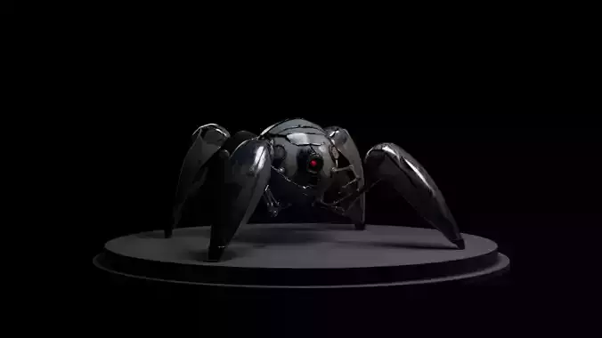 Spider Robot rigged Free 3D model