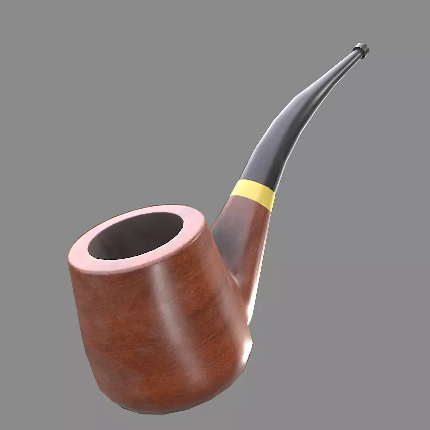 Smoking Pipe Low-poly 3D model_0