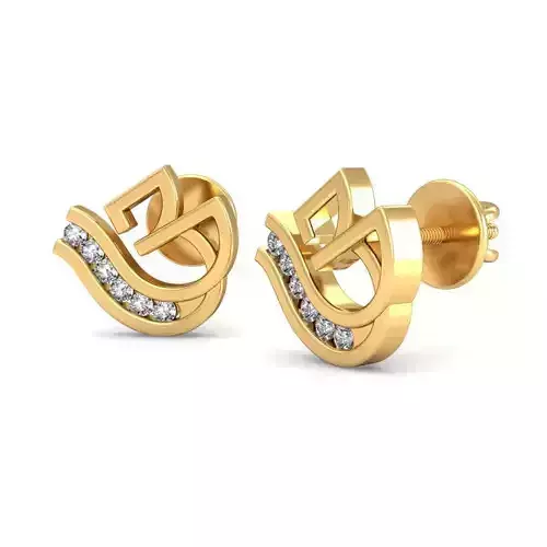 Solitaire Women Earring 3dm STL  Render Details
