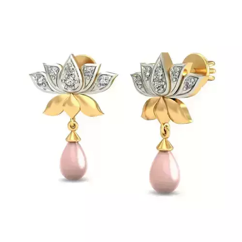 Solitaire Women Flower Drop Earring