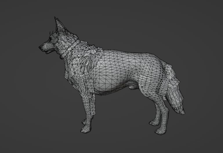 German Shepherd  Low-poly 3D model_13