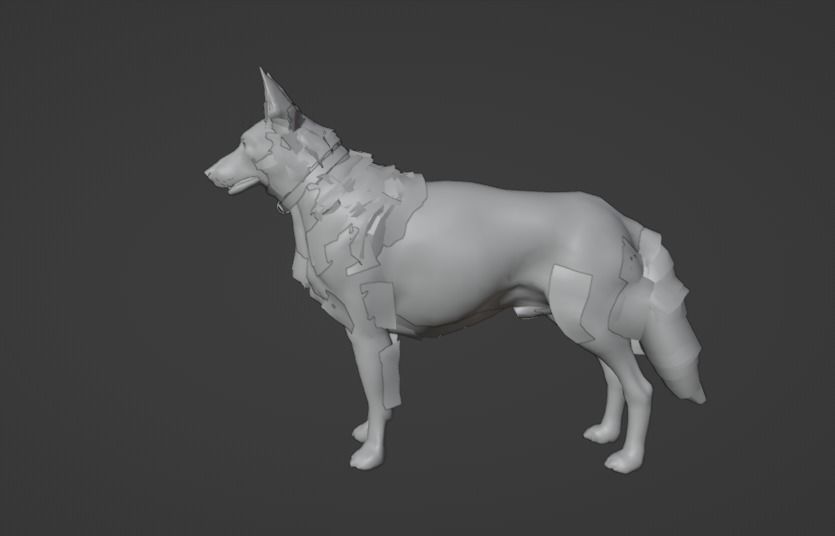 German Shepherd  Low-poly 3D model_10