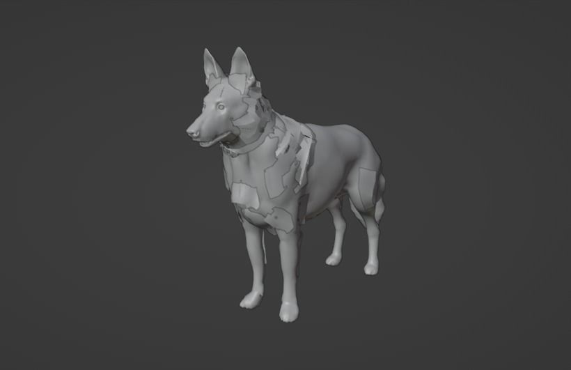 German Shepherd  Low-poly 3D model_11
