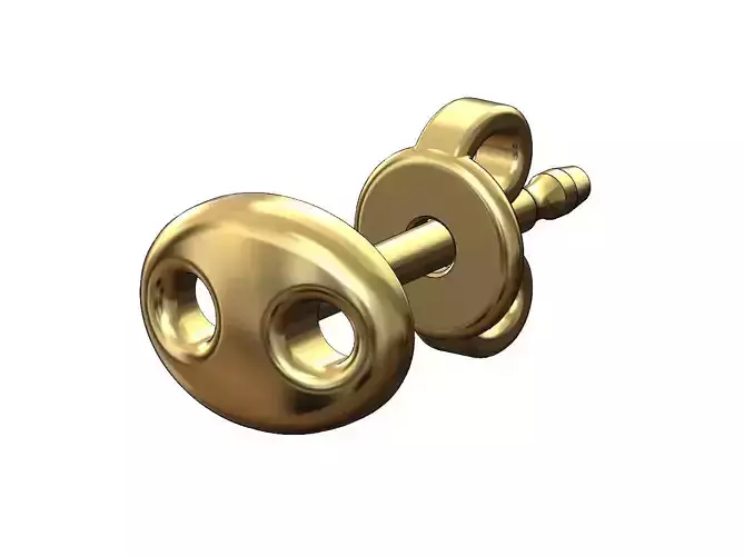 Puff link stud earring