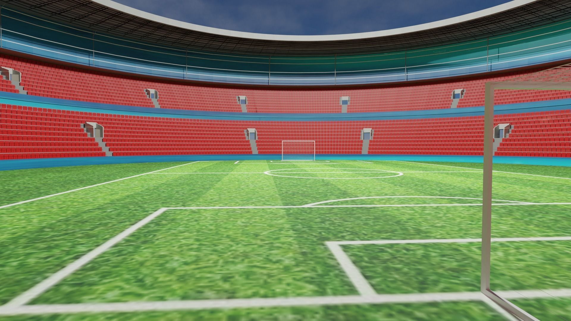 Football Stadium  Low-poly 3D model_3