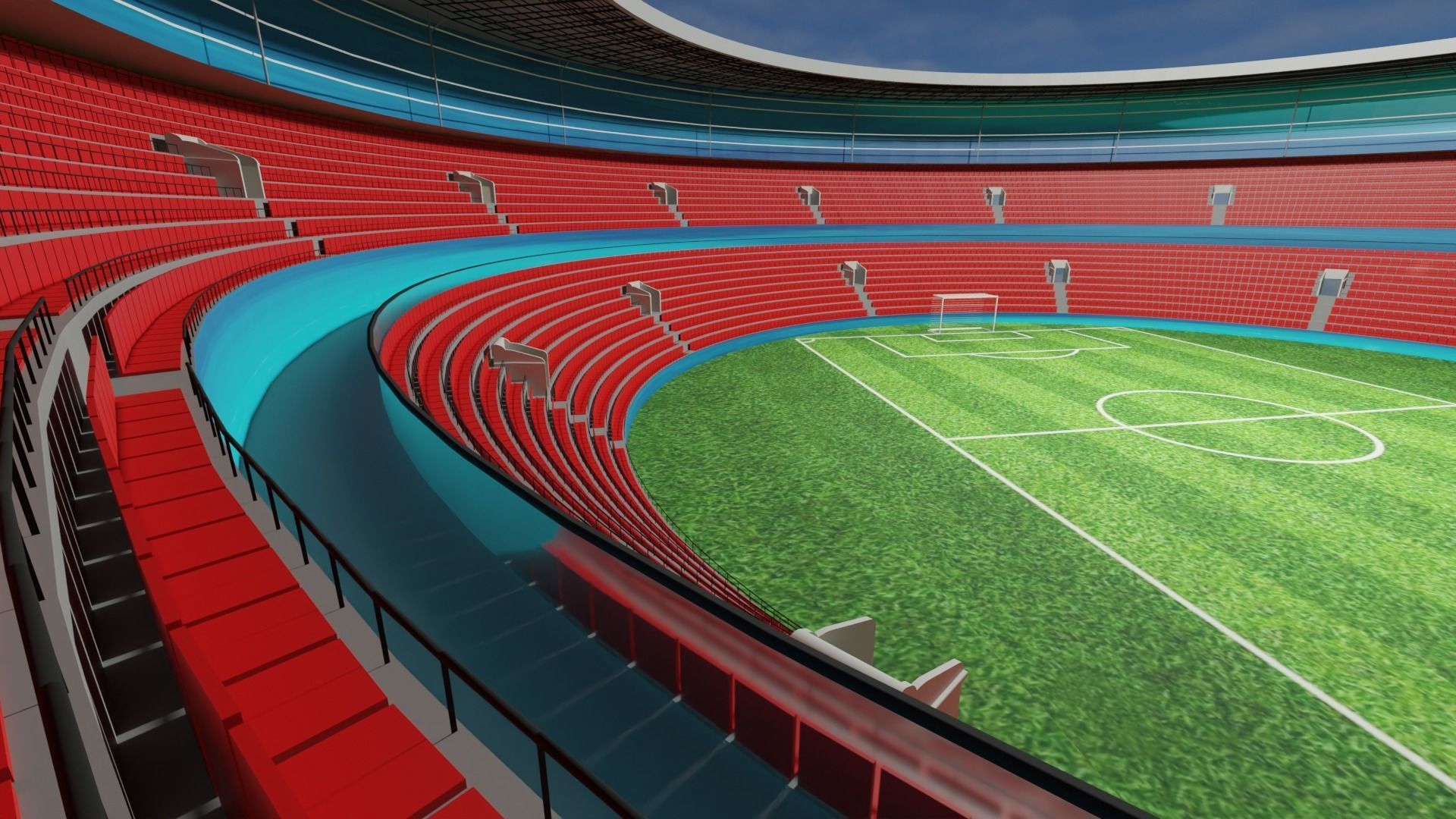 Football Stadium  Low-poly 3D model_4
