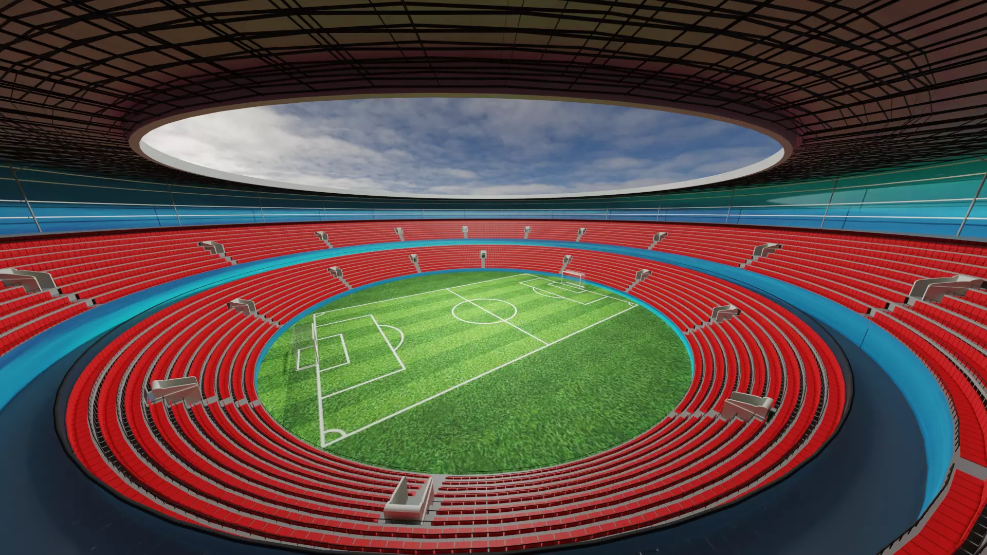 Football Stadium  Low-poly 3D model_0