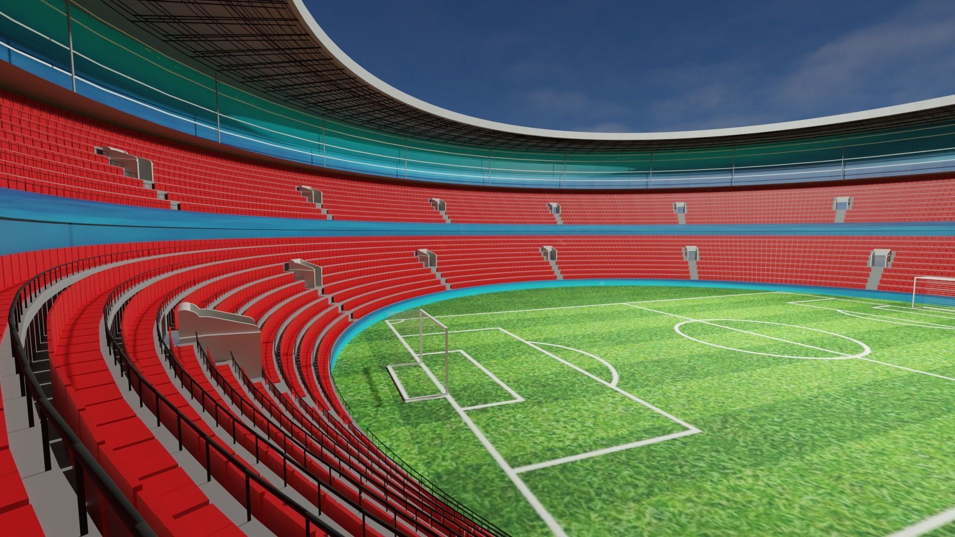 Football Stadium  Low-poly 3D model_6