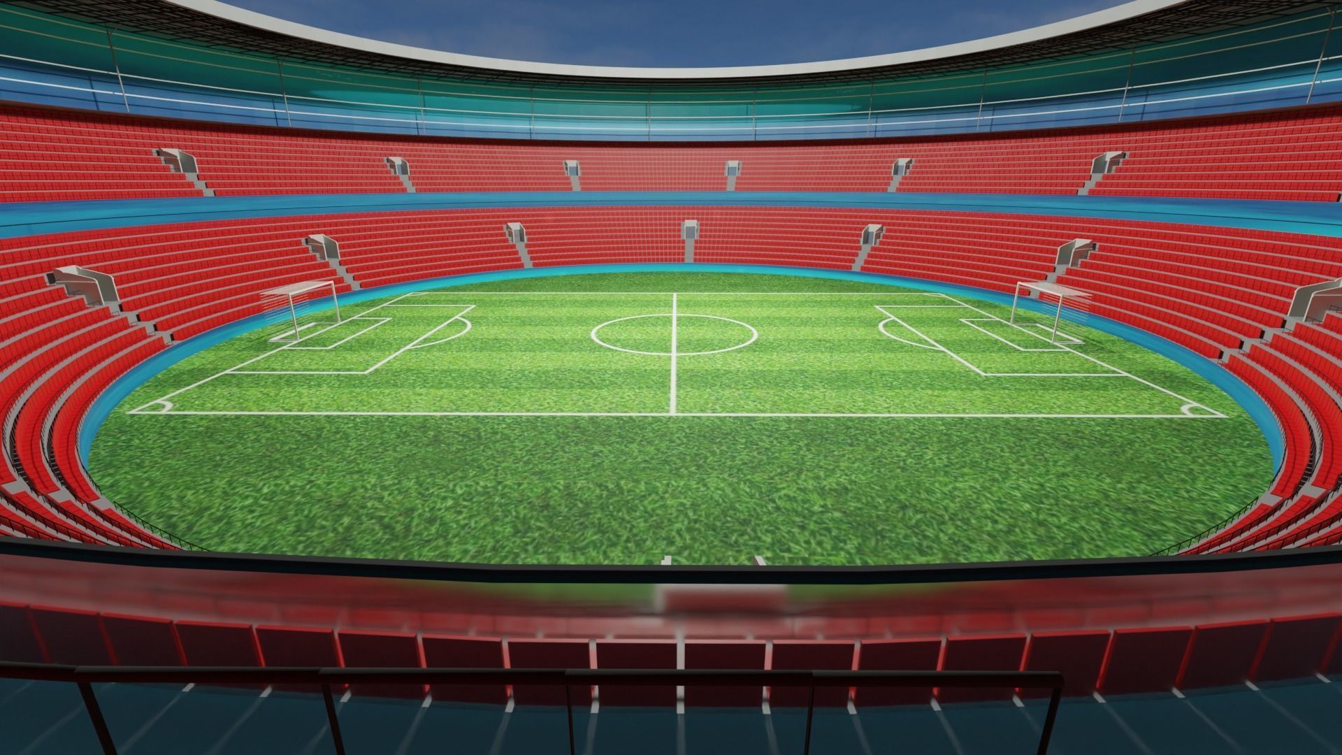 Football Stadium  Low-poly 3D model_1