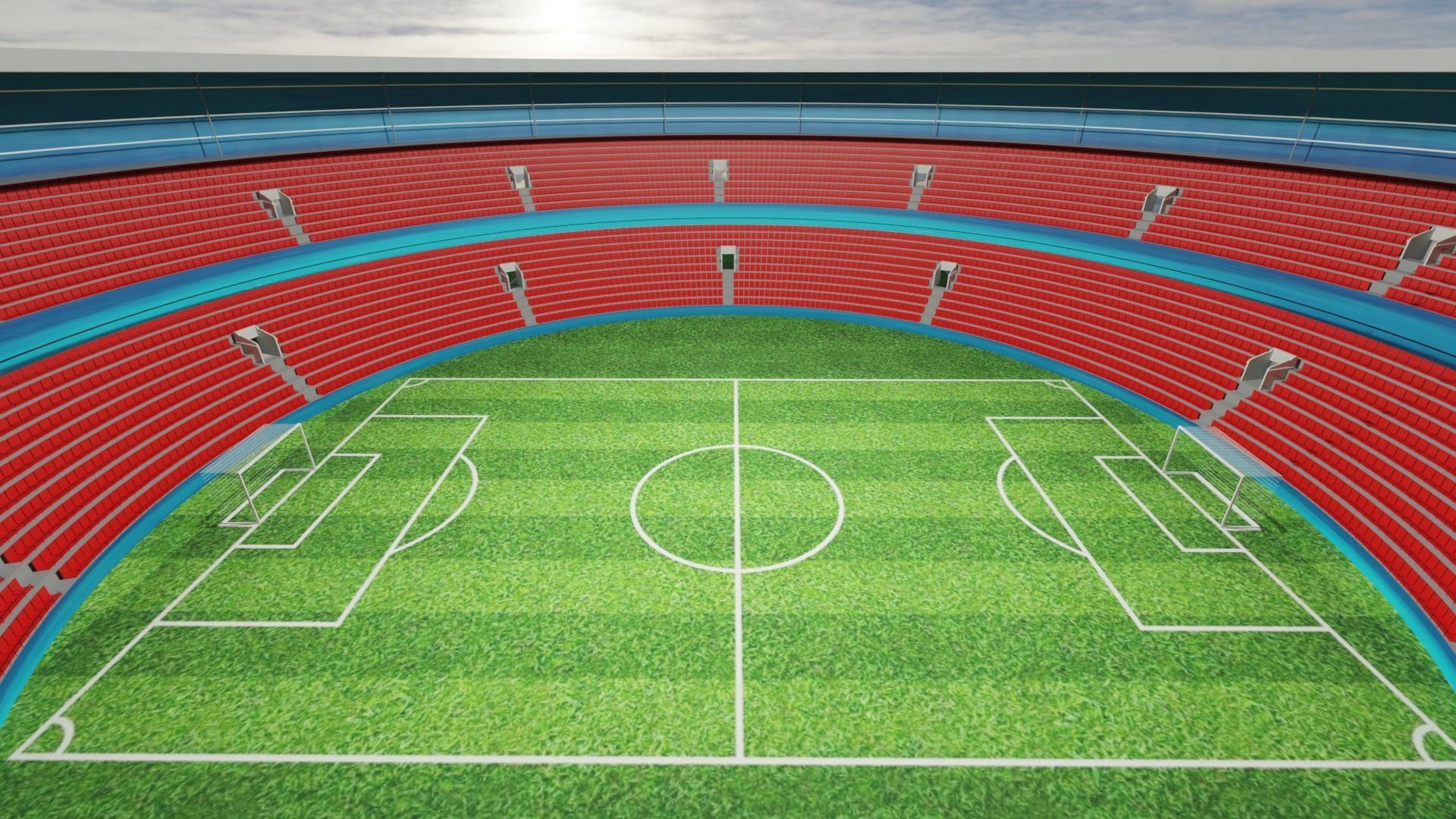 Football Stadium  Low-poly 3D model_2