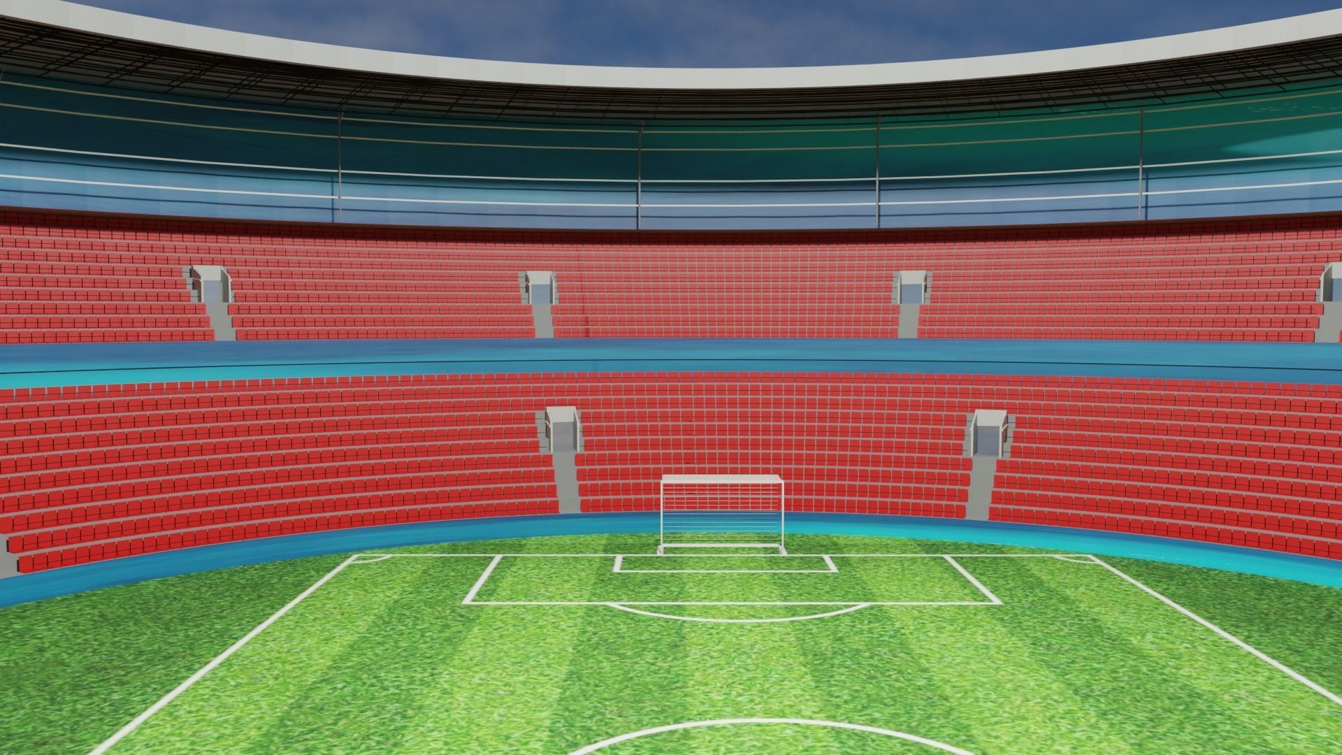 Football Stadium  Low-poly 3D model_5