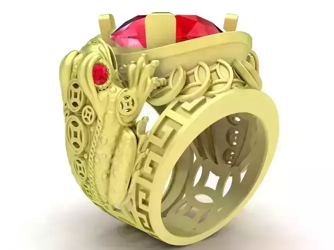 asian fengshui lucky toad ring 3738