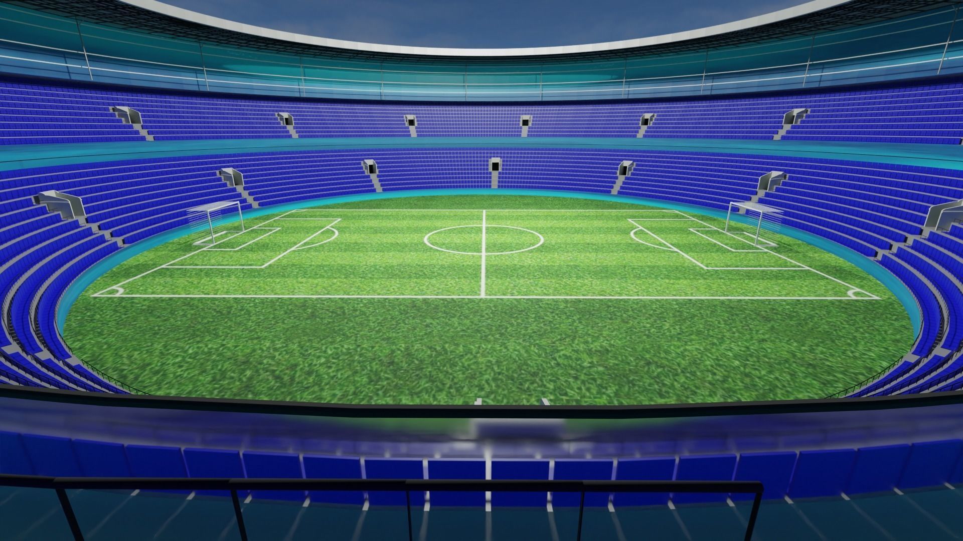 Football Stadium  Low-poly 3D model_1
