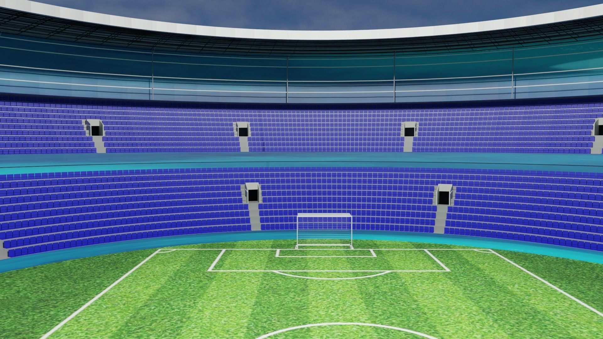 Football Stadium  Low-poly 3D model_5