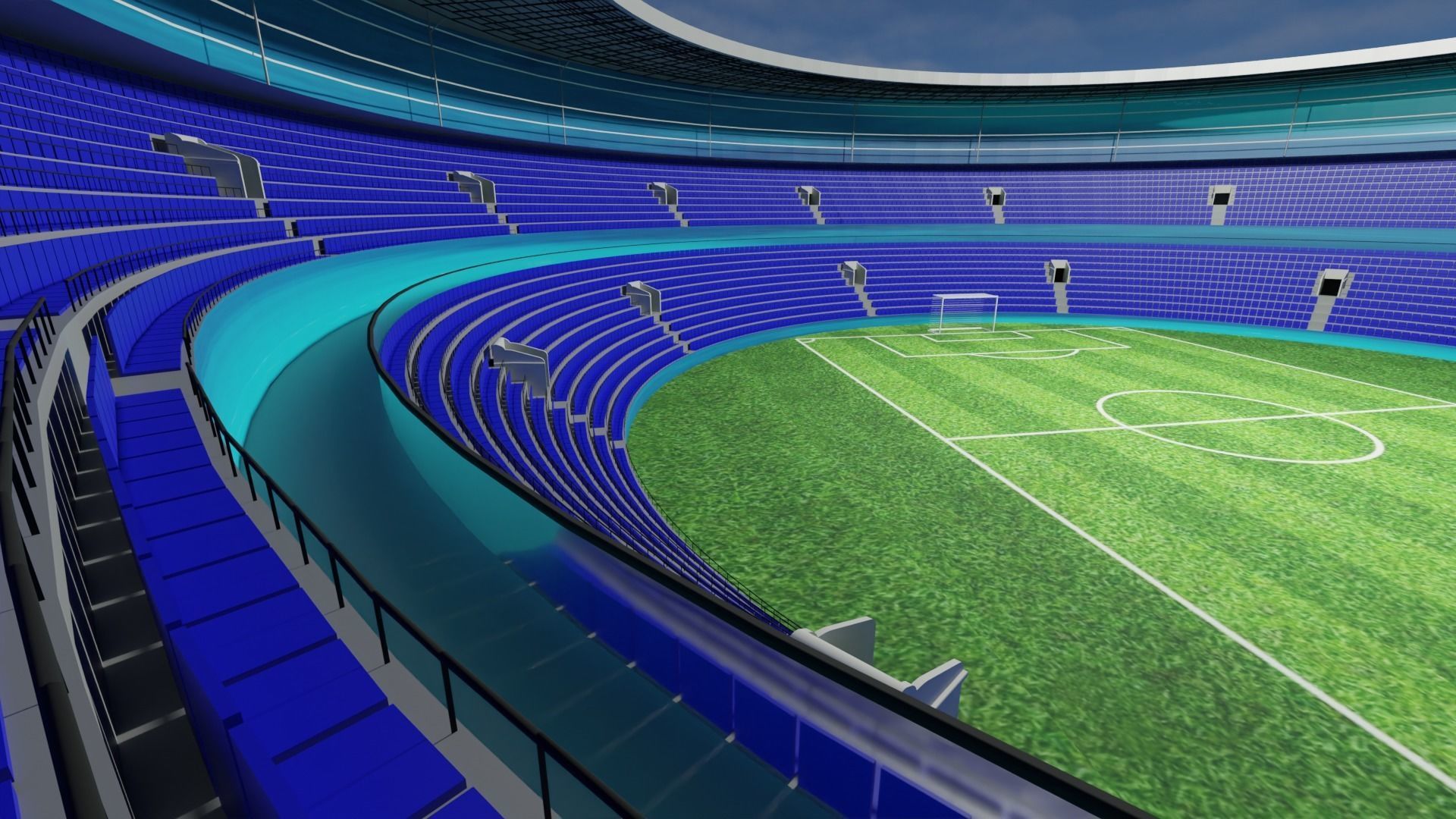 Football Stadium  Low-poly 3D model_4