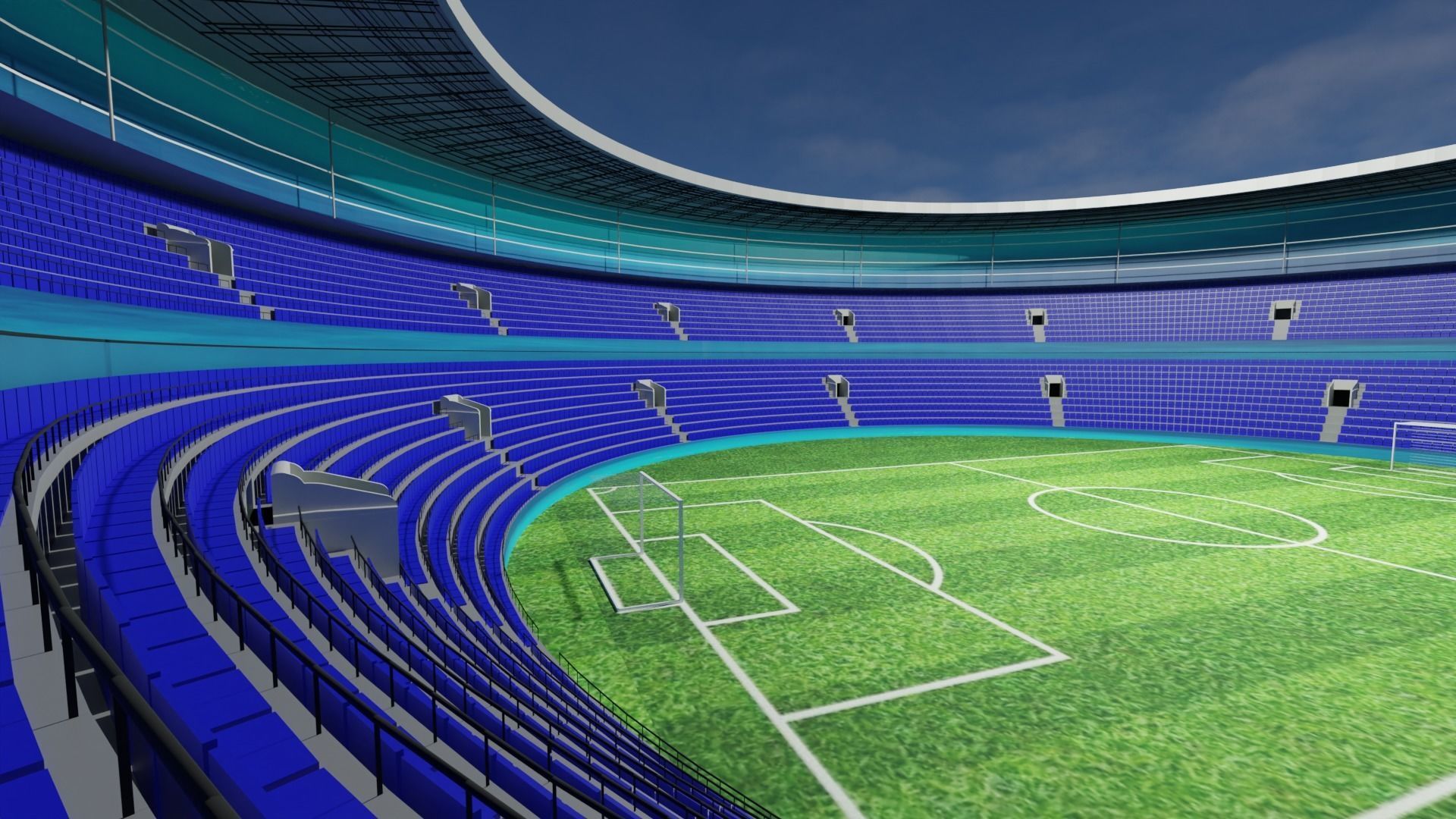 Football Stadium  Low-poly 3D model_6