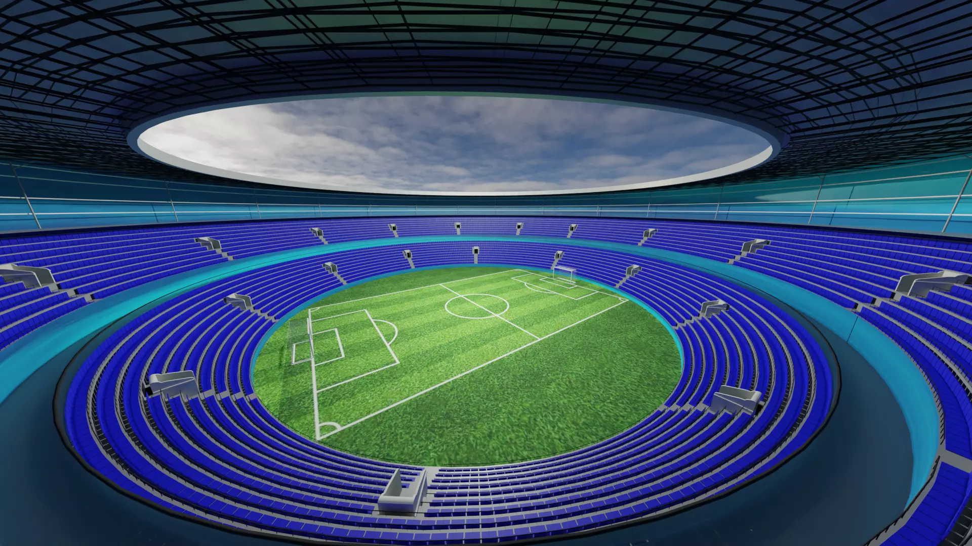 Football Stadium  Low-poly 3D model_0