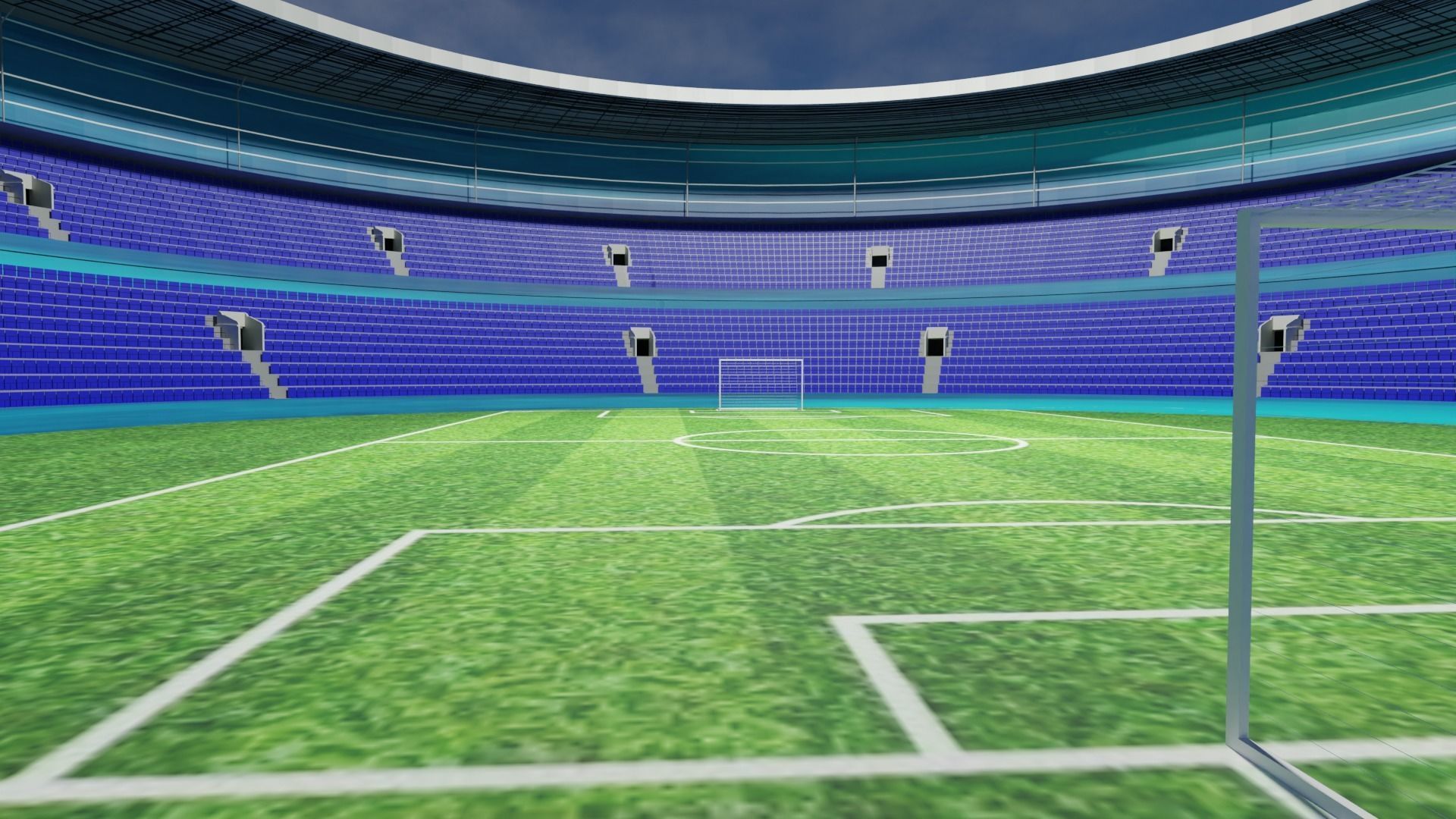 Football Stadium  Low-poly 3D model_3