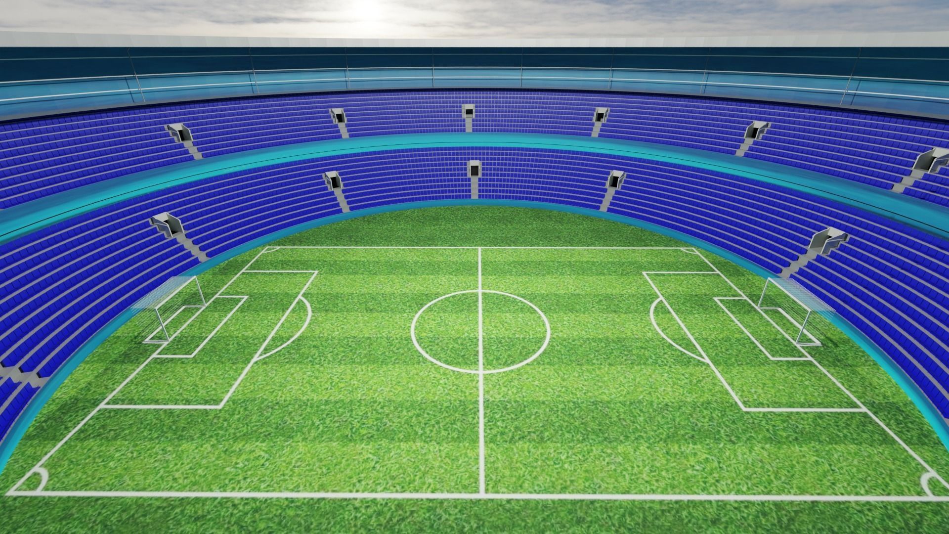 Football Stadium  Low-poly 3D model_2
