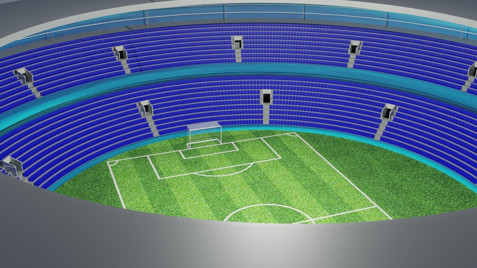 Football Stadium  Low-poly 3D model_7