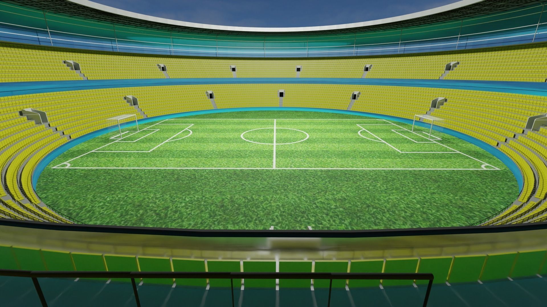 Football Stadium  Low-poly 3D model_1
