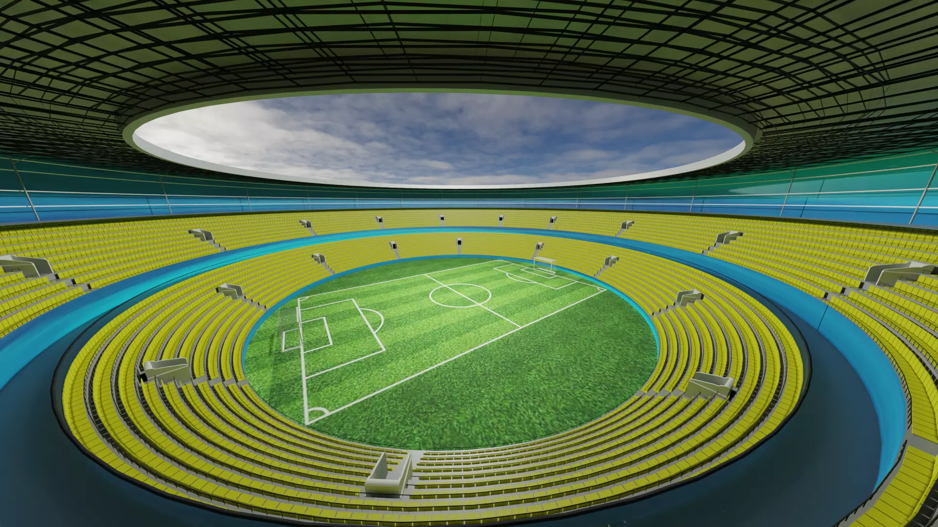 Football Stadium  Low-poly 3D model_0