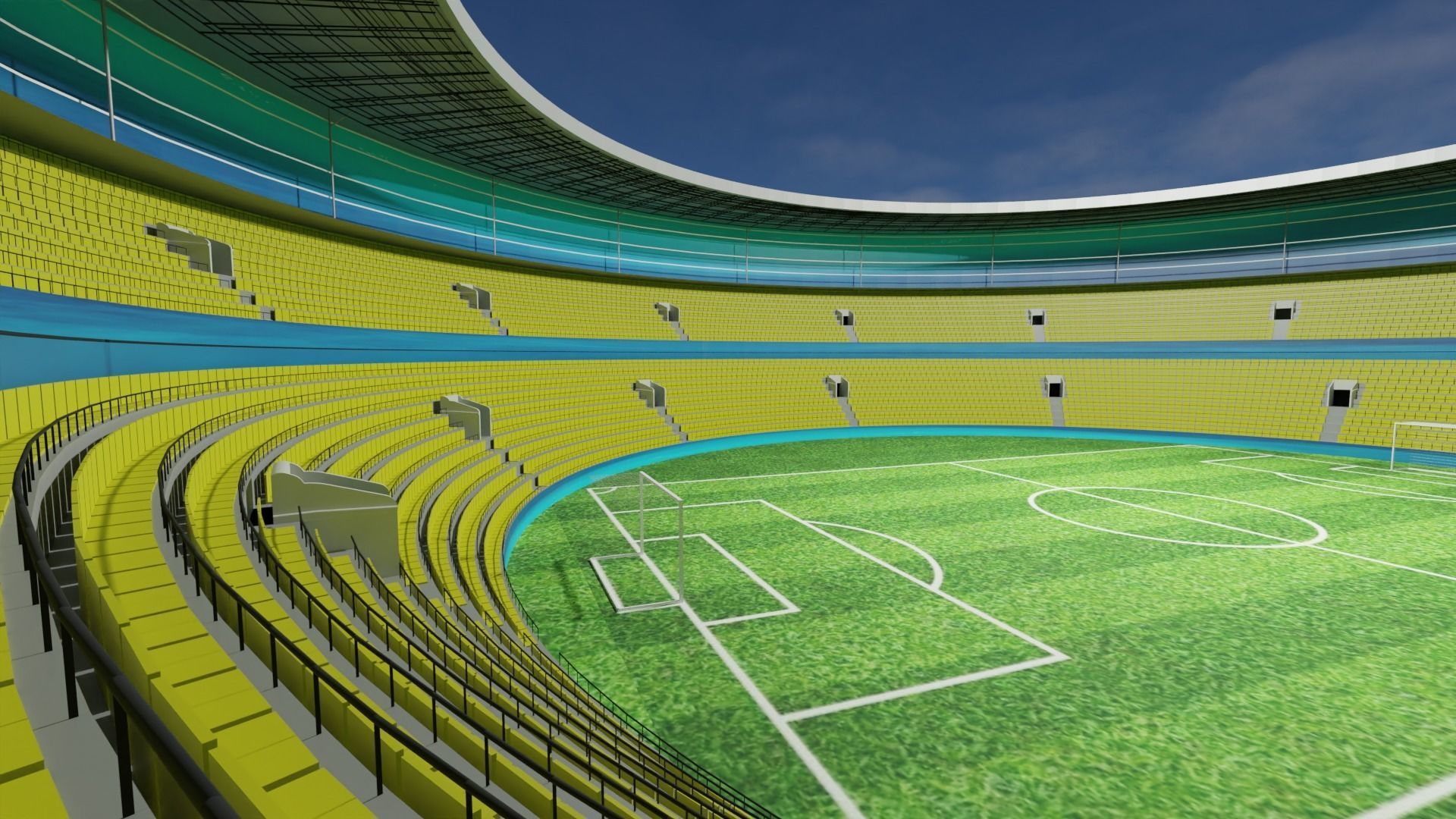 Football Stadium  Low-poly 3D model_6