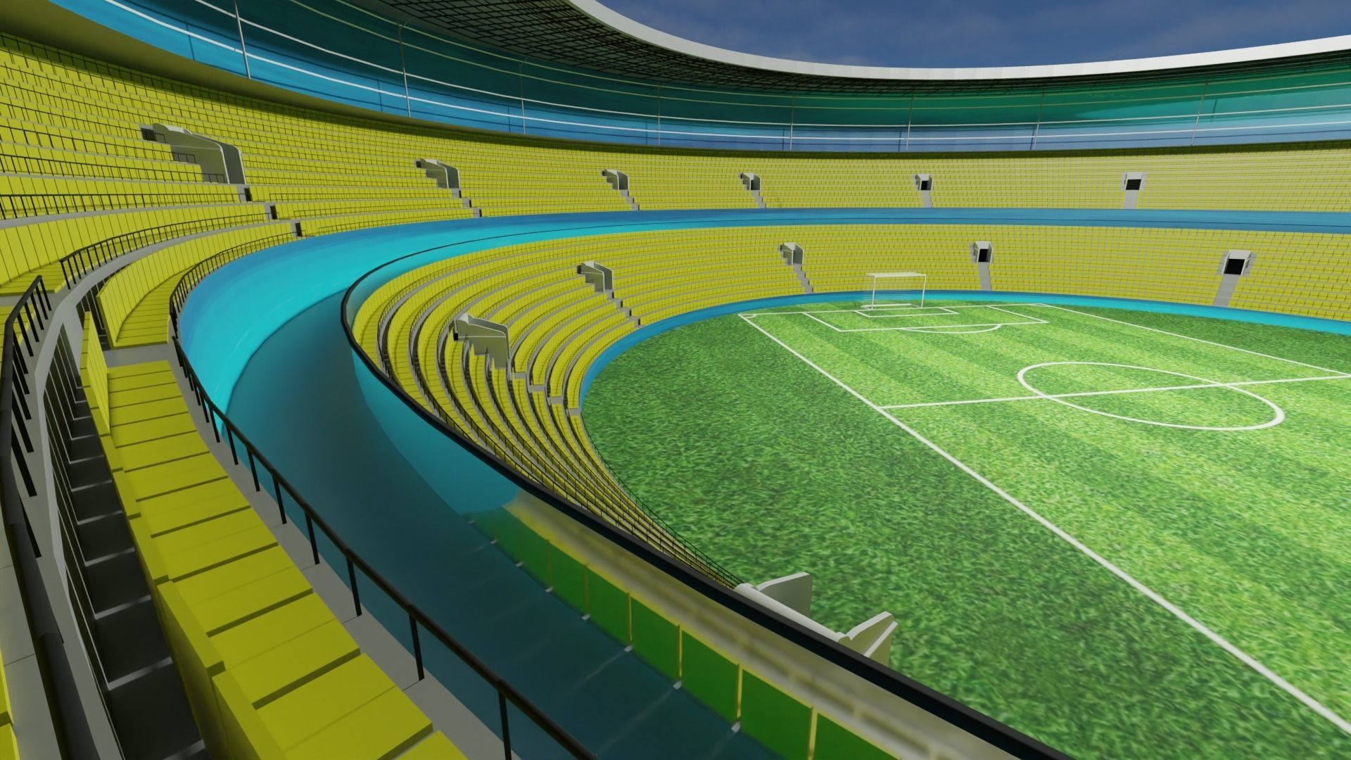 Football Stadium  Low-poly 3D model_4