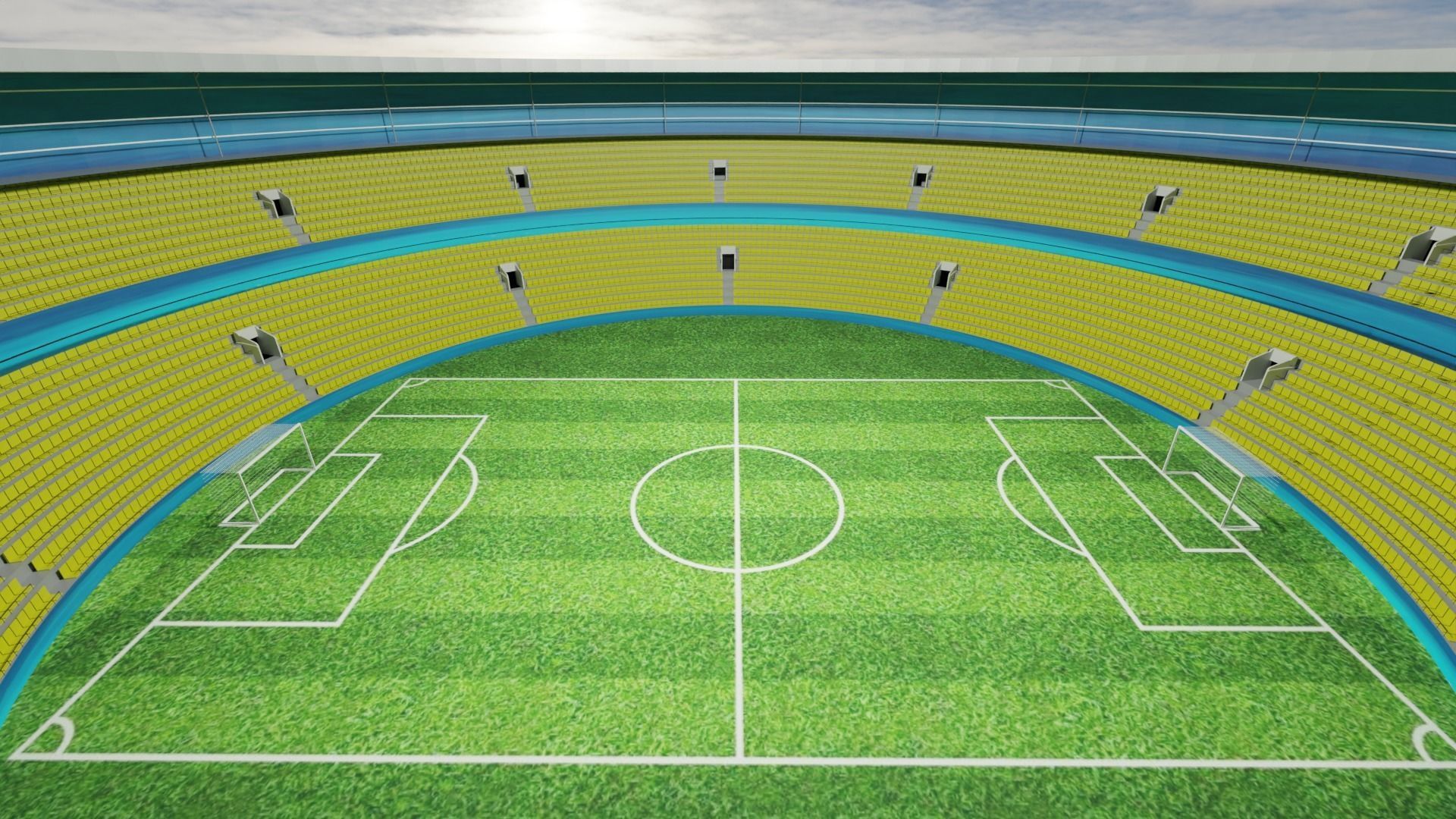 Football Stadium  Low-poly 3D model_2
