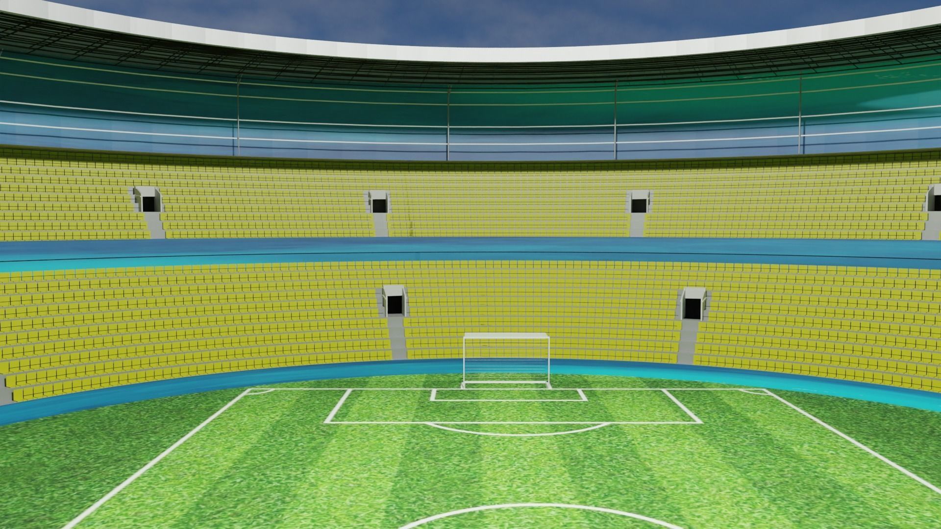 Football Stadium  Low-poly 3D model_5