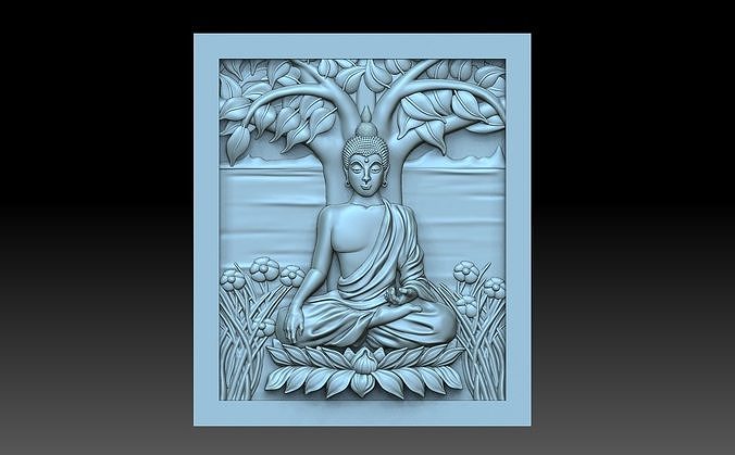 Buddha door with statue 3D print model