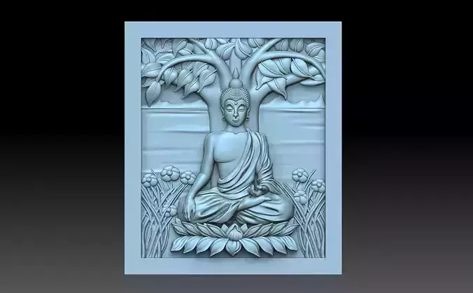 Buddha door with statue