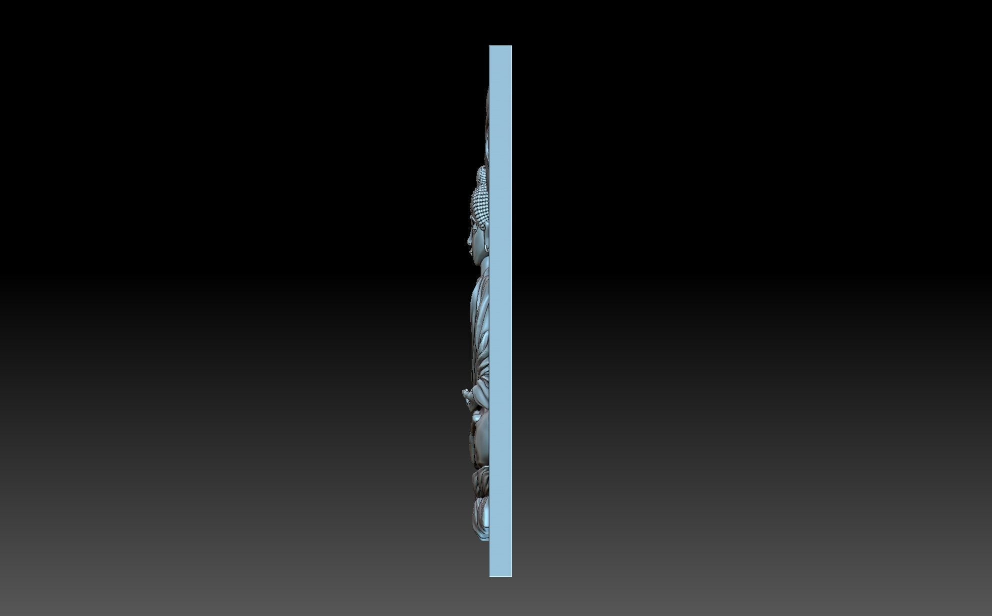 Buddha door with statue 3D print model_3