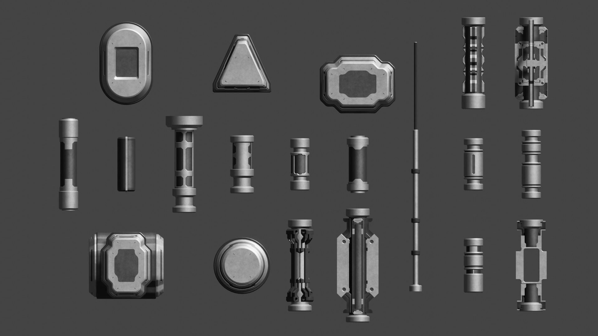 Scifi Antenna Collection 3D model_1