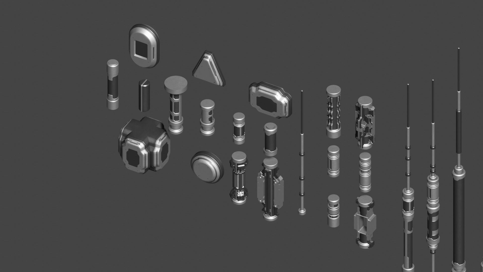 Scifi Antenna Collection 3D model_7