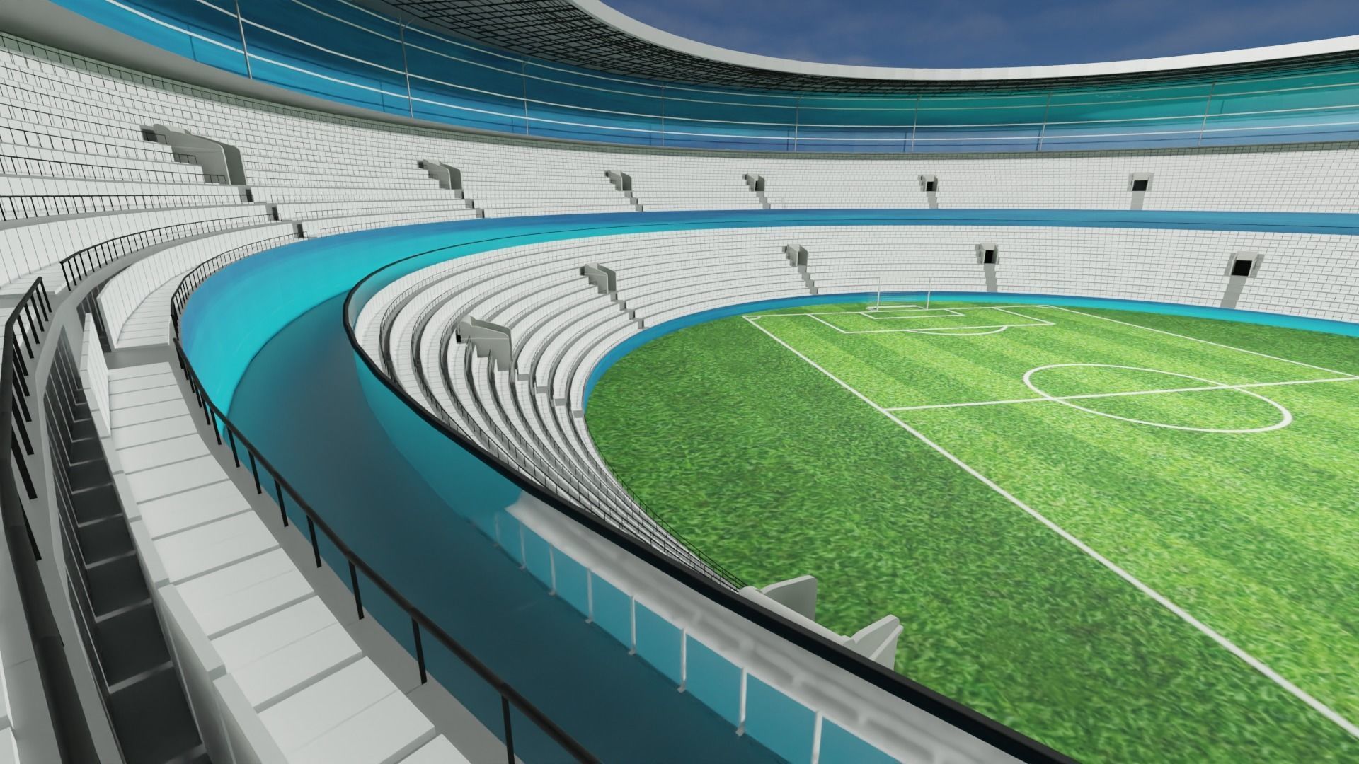 Football Stadium  Low-poly 3D model_4