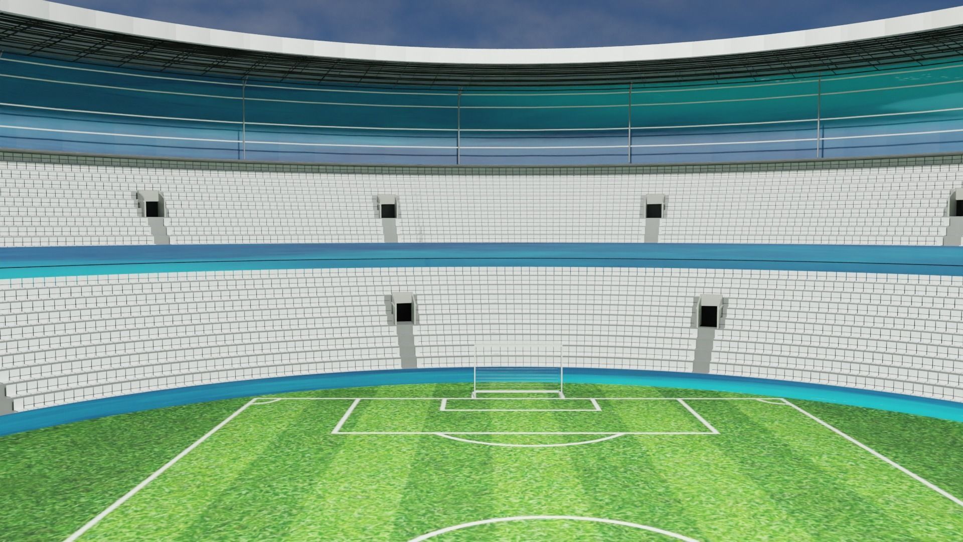 Football Stadium  Low-poly 3D model_5