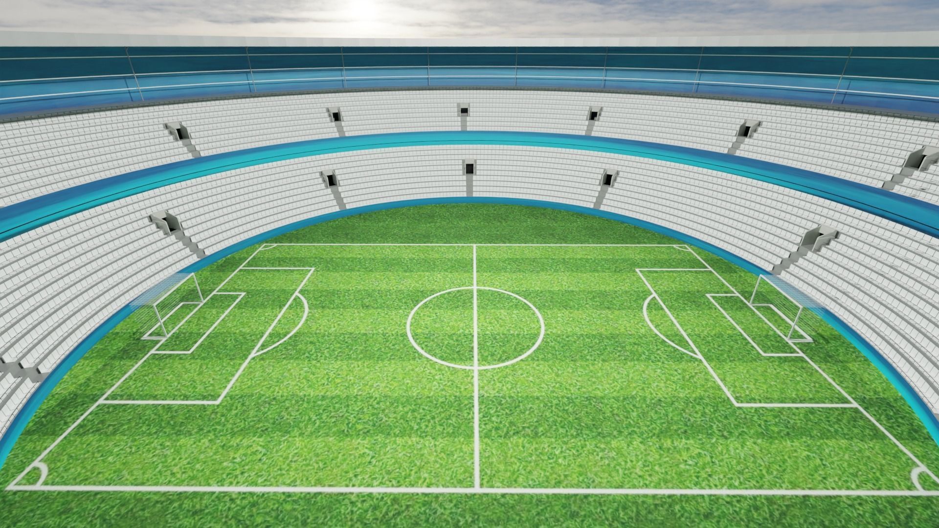 Football Stadium  Low-poly 3D model_2