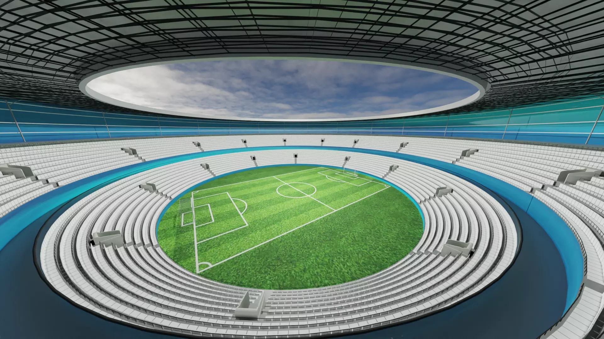 Football Stadium  Low-poly 3D model_0