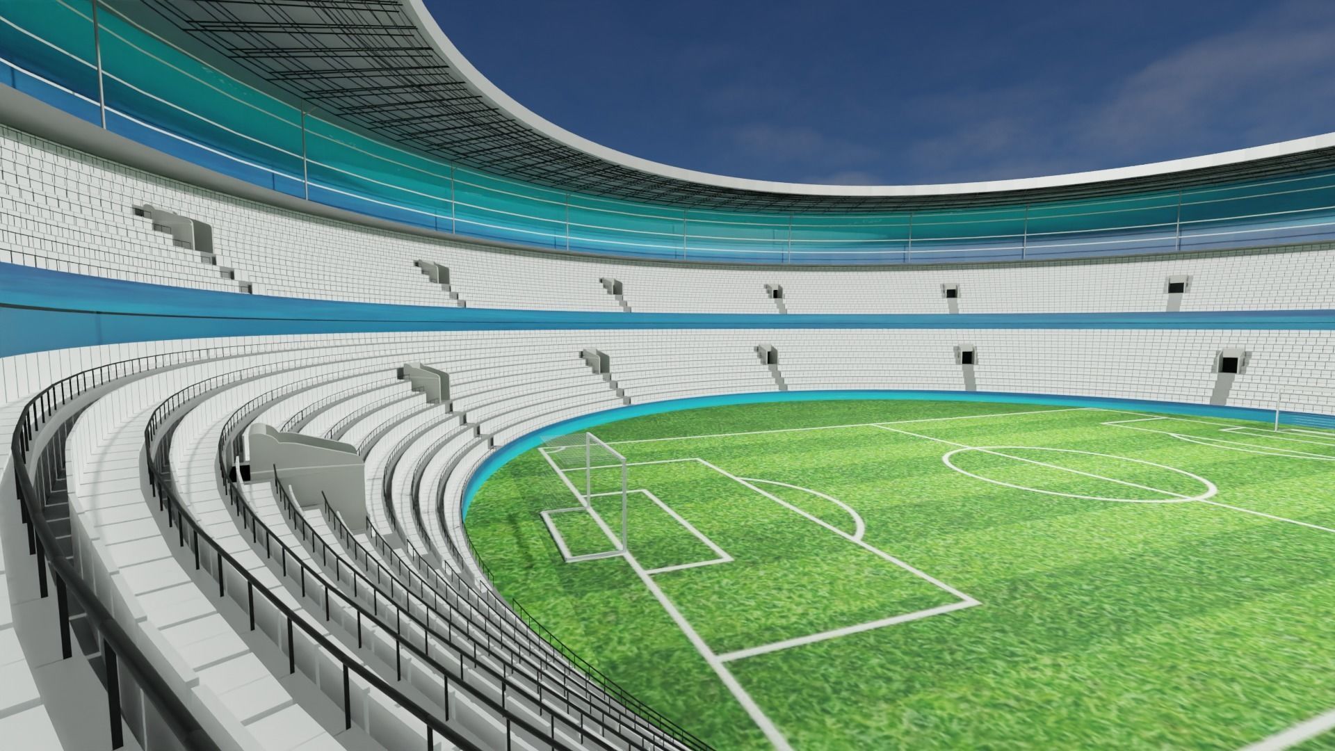 Football Stadium  Low-poly 3D model_6