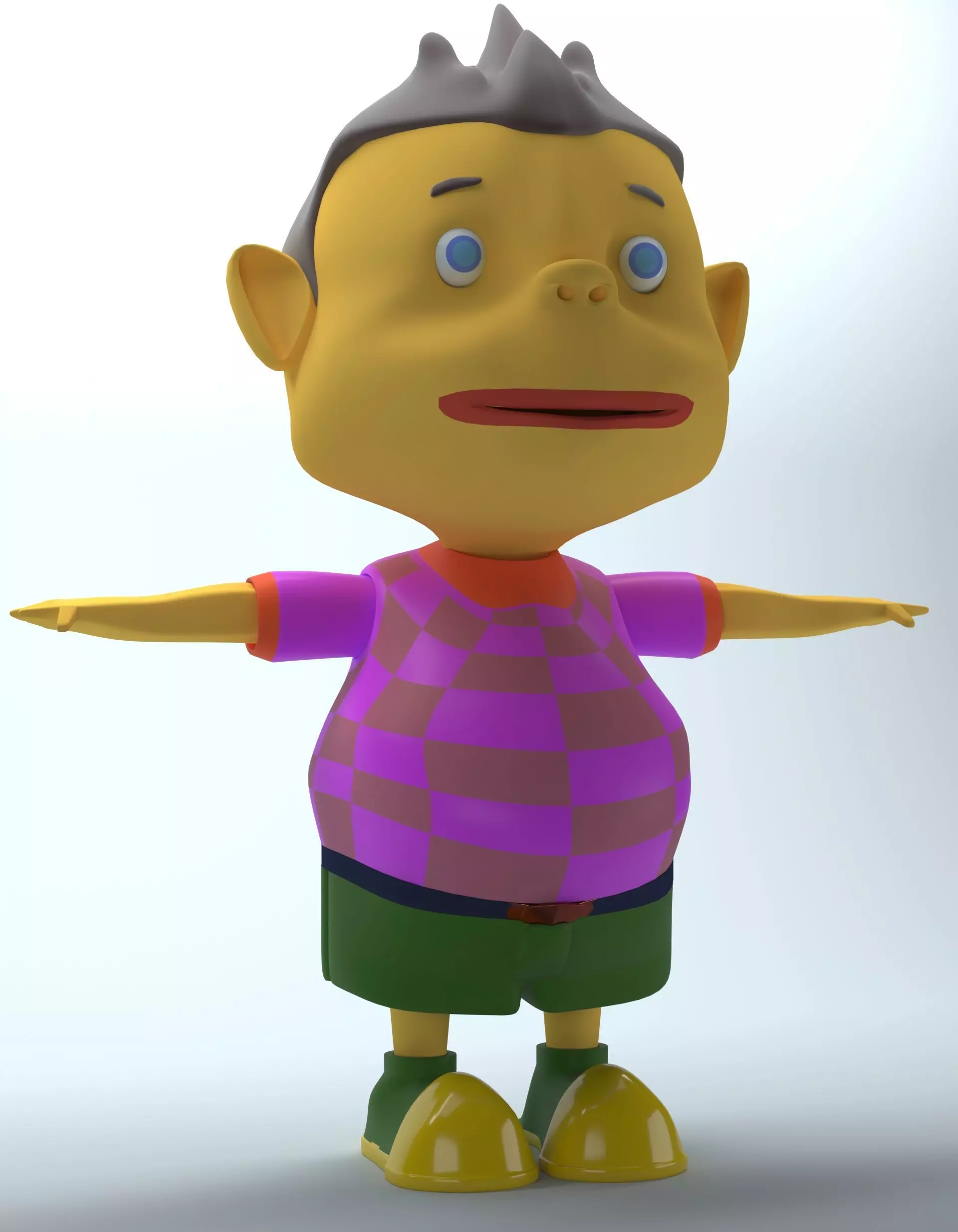 boy character Low-poly 3D model_0