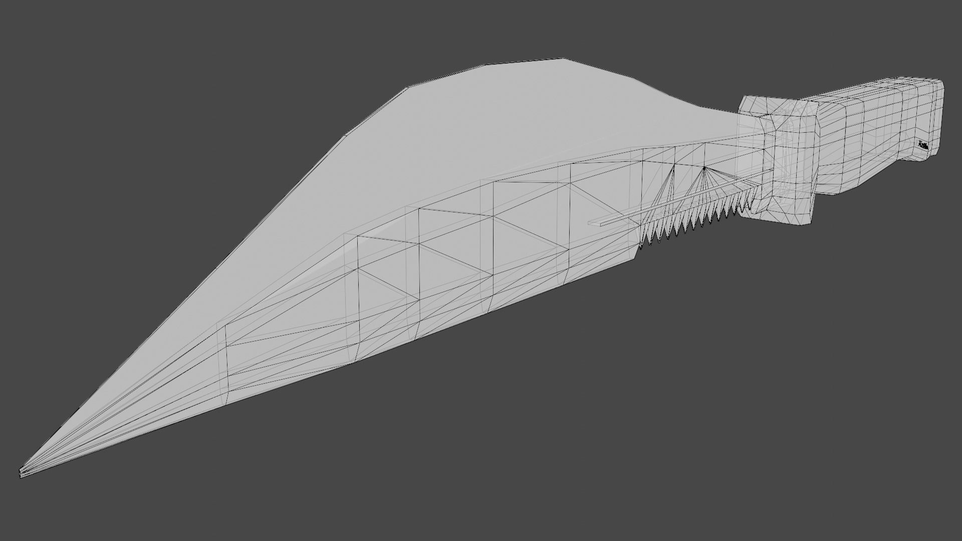 Knife with wooden handle 3D model_5