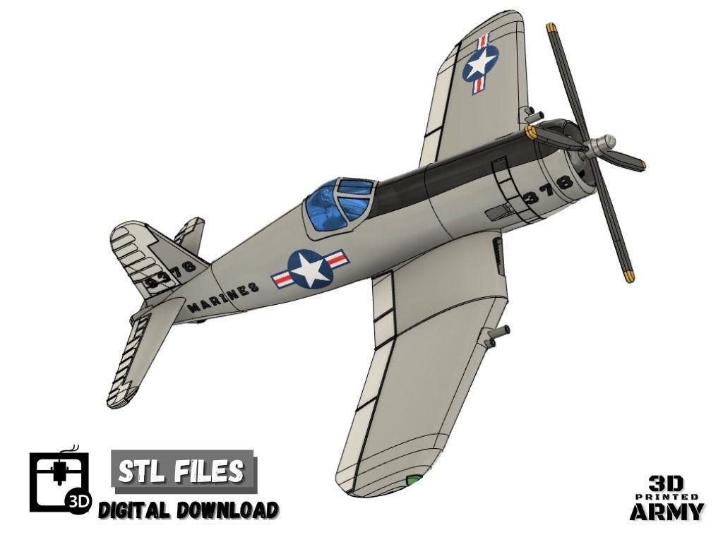 Vought Chance F4U-4B CORSAIR -3D print 3D model 3D printable | CGTrader