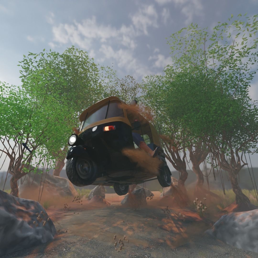  auto rickshaw indian Low-poly 3D model_6