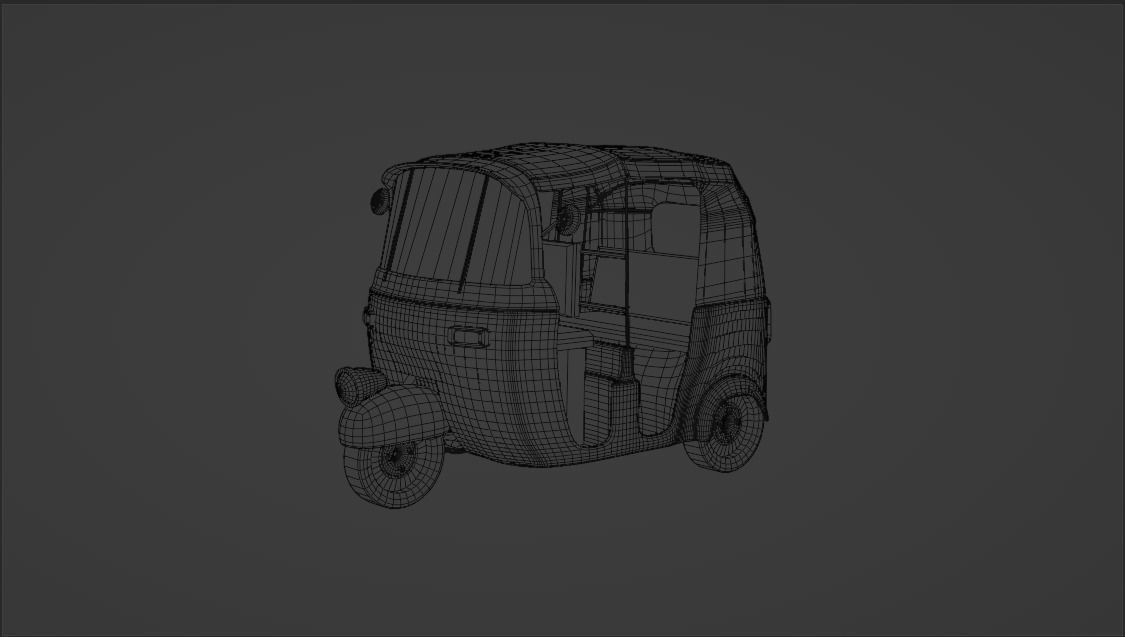  auto rickshaw indian Low-poly 3D model_1