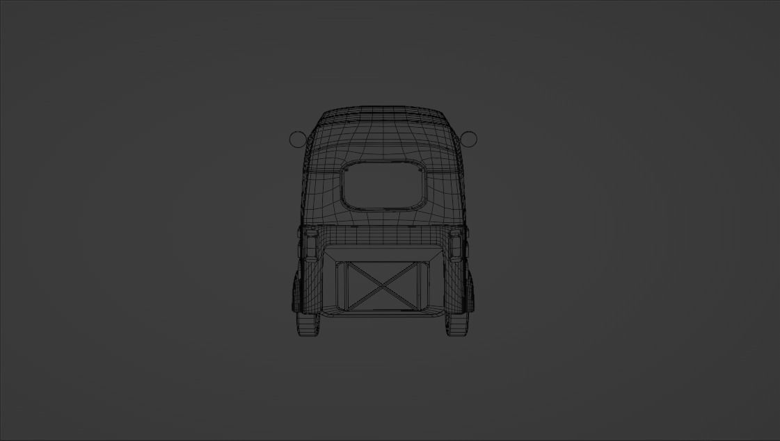  auto rickshaw indian Low-poly 3D model_3