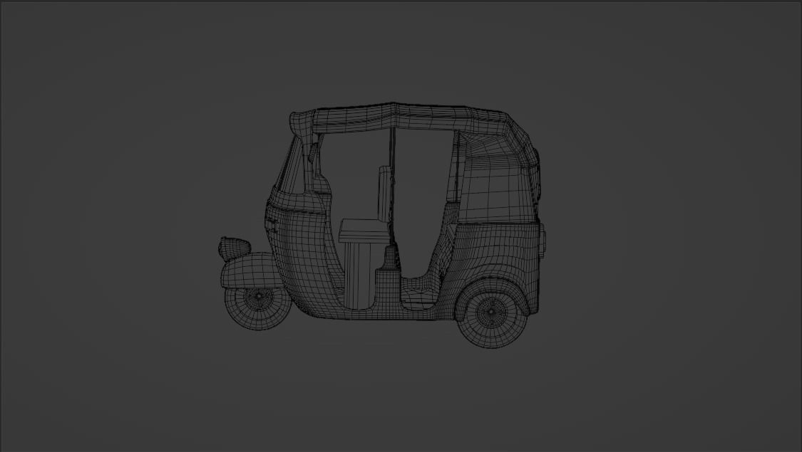  auto rickshaw indian Low-poly 3D model_2