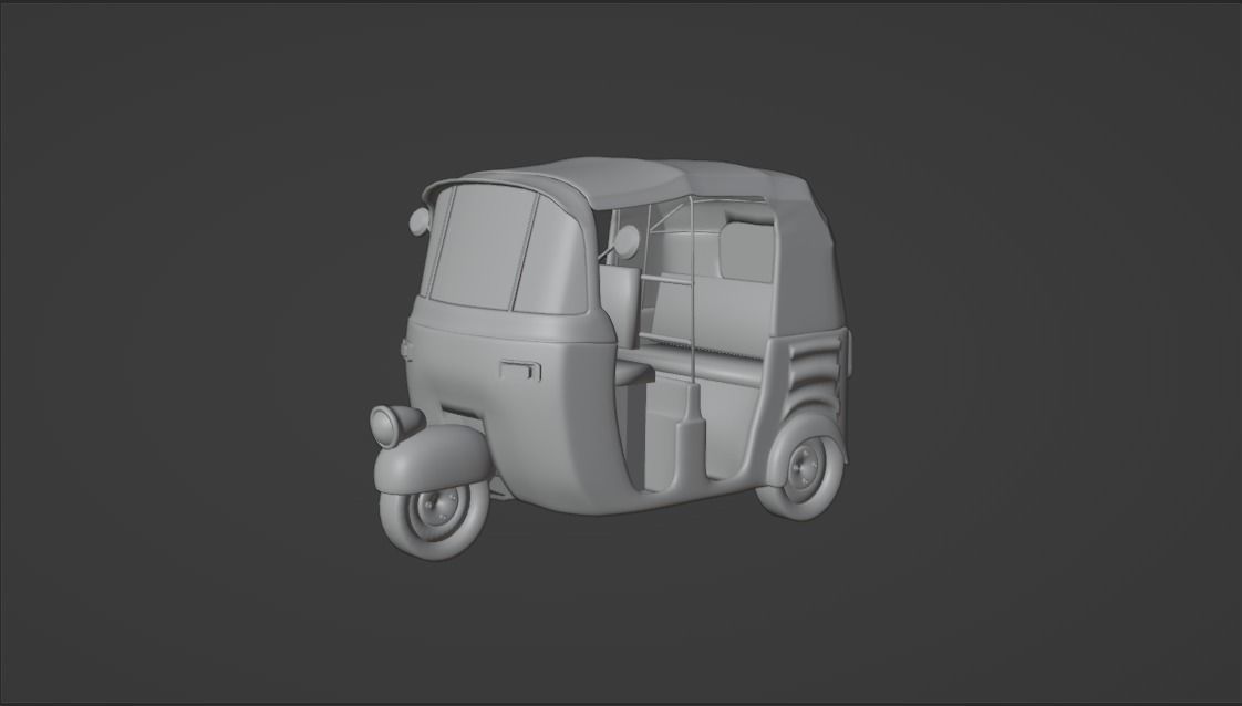 auto rickshaw indian Low-poly 3D model_4